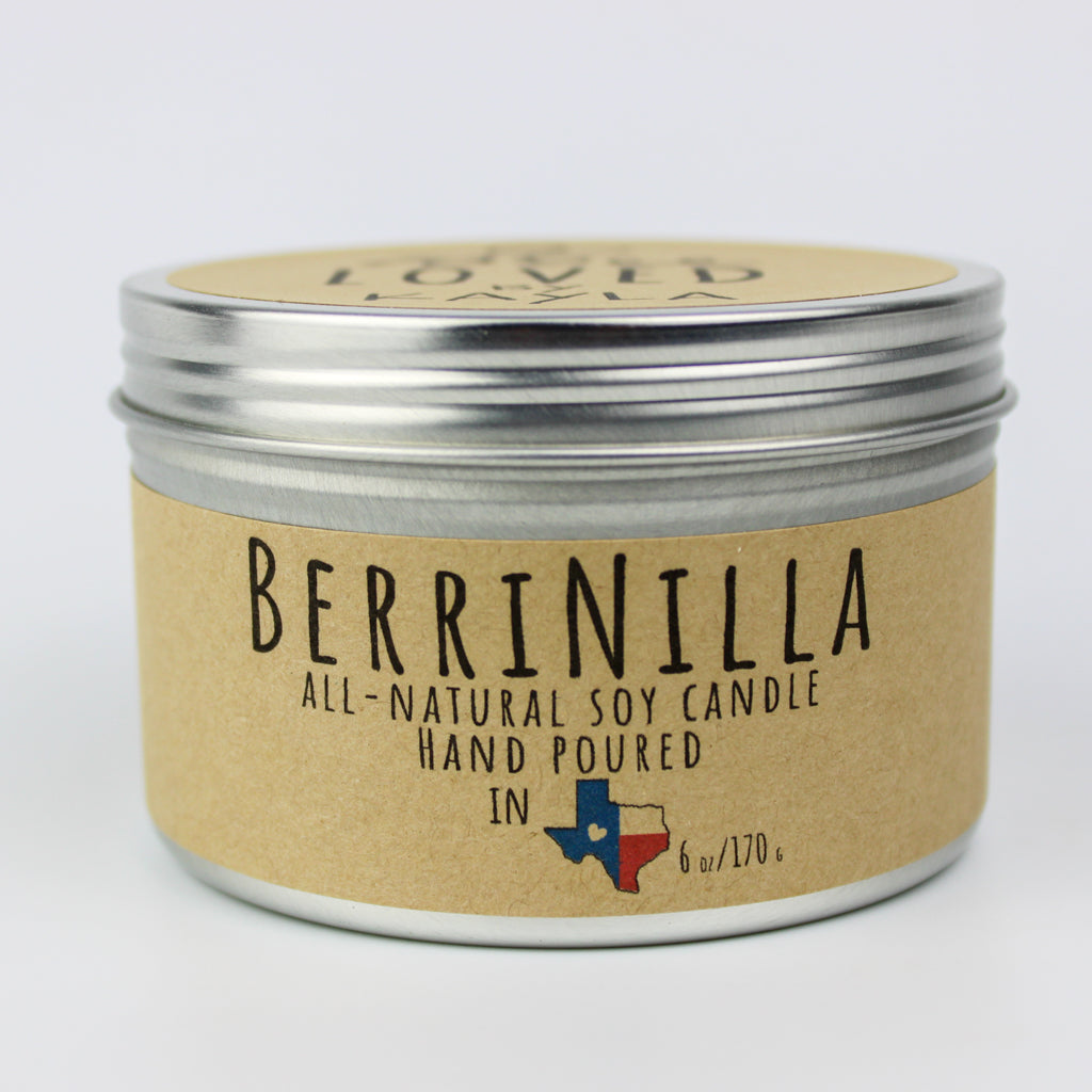 BerriNilla | 6oz Travel Tin | Soy Wax Candle