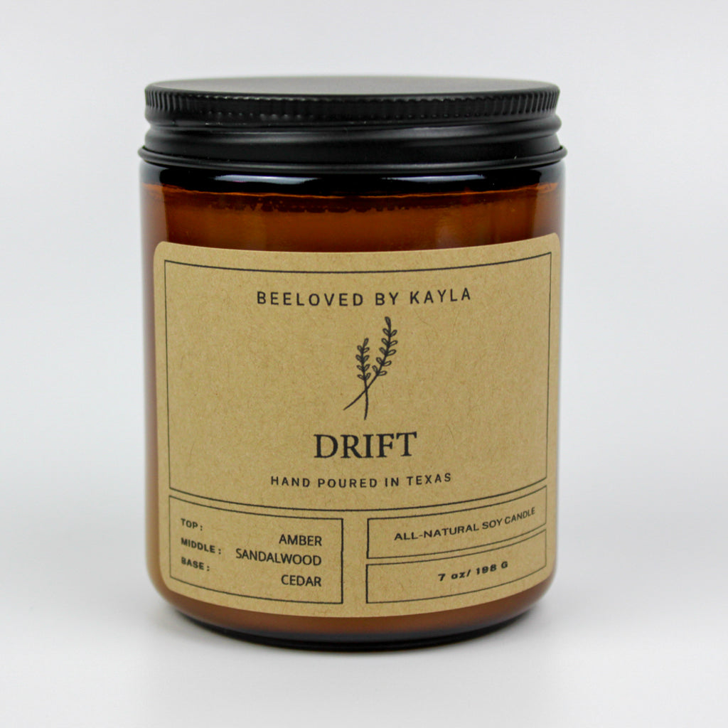 Drift | 7oz Amber Jar | Soy Wax Candle