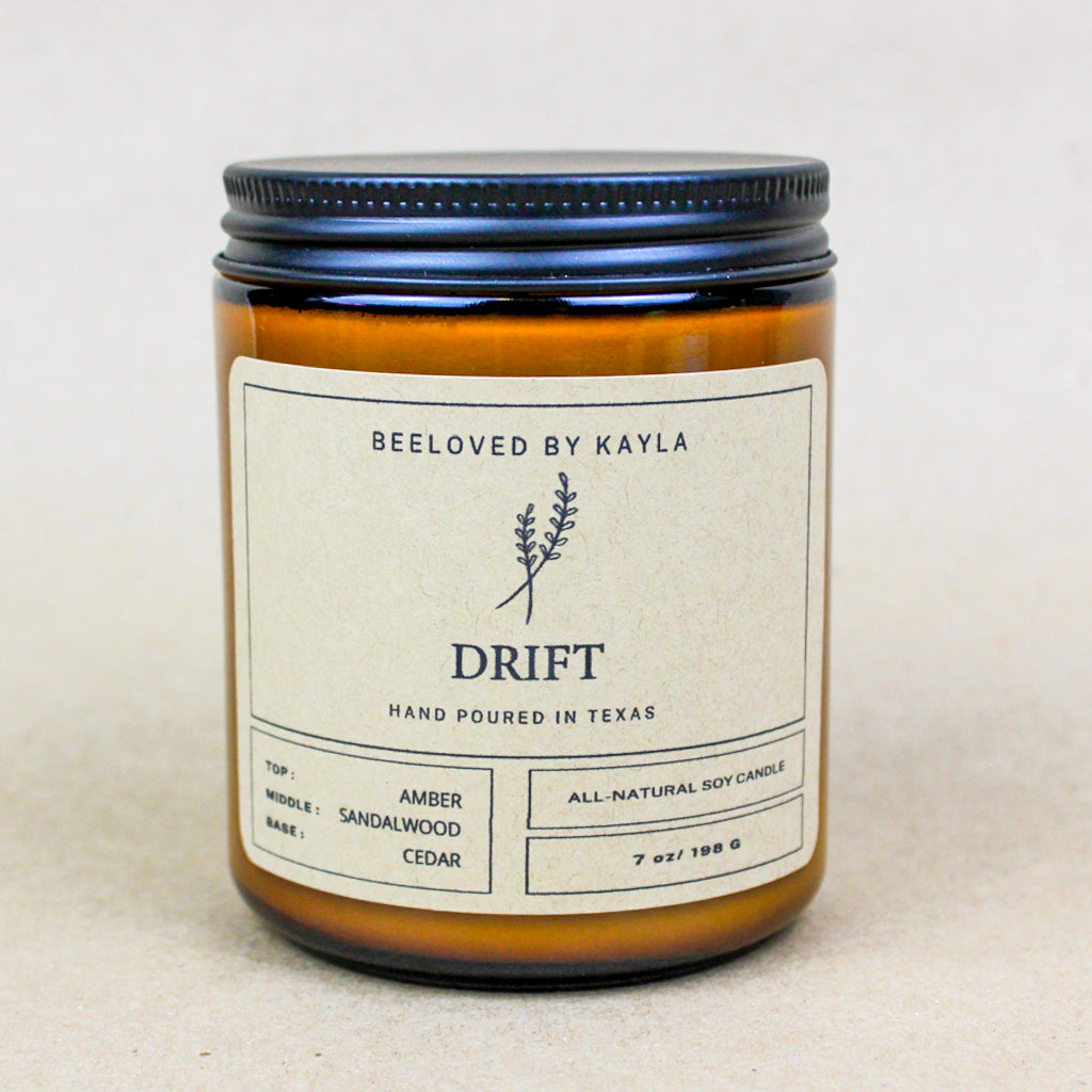 Drift | 7oz Amber Jar | Soy Wax Candle