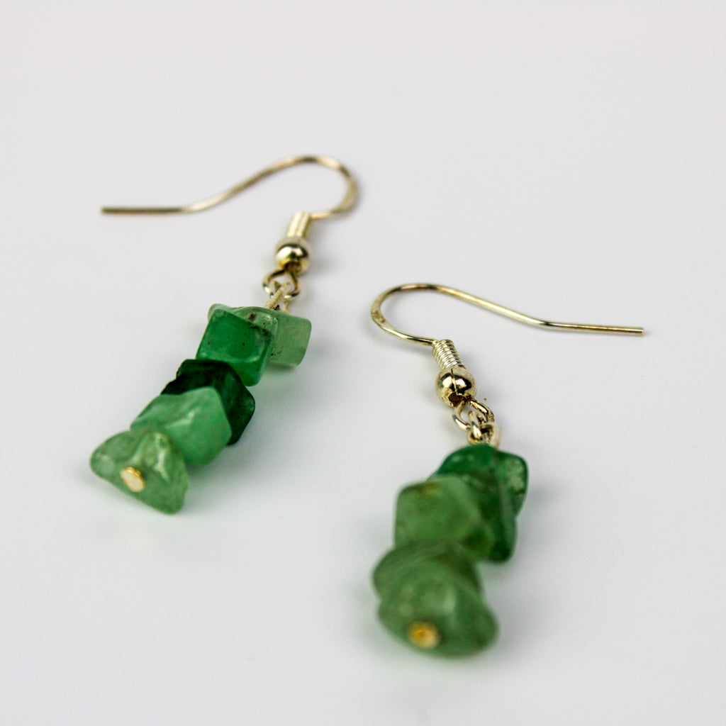 Aventurine| Earrings |  Stacked Crystals