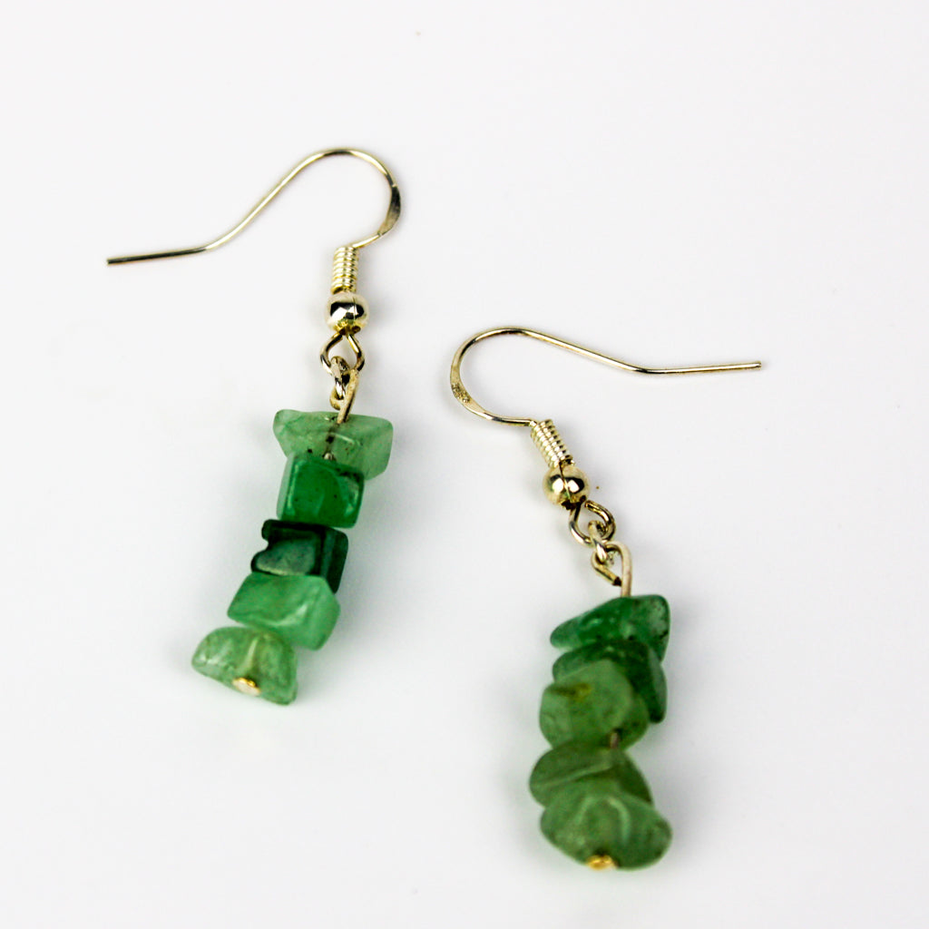 Aventurine| Earrings |  Stacked Crystals