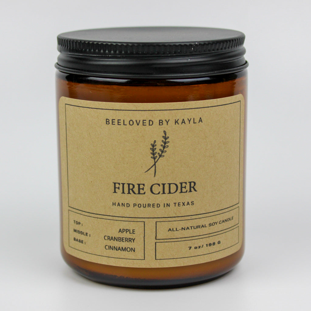 Fire Cider | 7oz Amber Jar | Soy Wax Candle