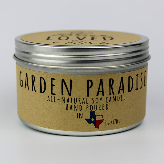 Garden Paradise | 6oz Travel Tin | Soy Wax Candle