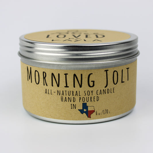 Morning Jolt | 6oz Travel Tin | Soy Wax Candle