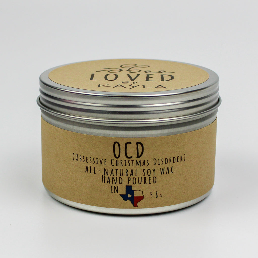 Obsessive Christmas Disorder (OCD) | 6oz Travel Tin | Soy Wax Candle