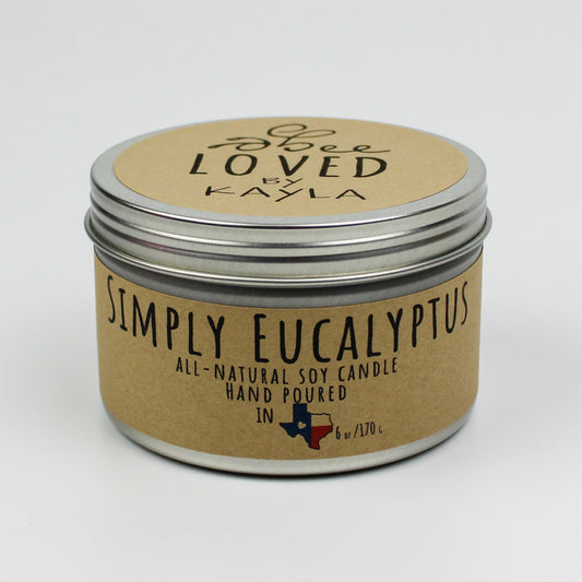 Simply Eucalyptus | 6oz Travel Tin | Soy Wax Candle